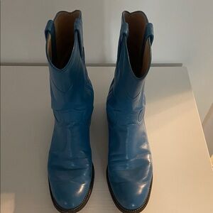 Panhandle Slim Blue Leather Boots